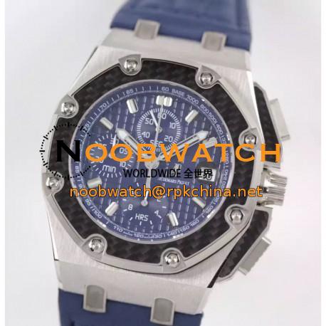 Replica Audemars Piguet Royal Oak Offshore Juan Pablo Montoya 26030PO.00.D021IN.01 JF V2 Stainless Steel Blue Dial Swiss 2840