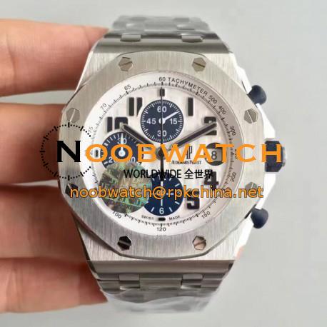 Replica Audemars Piguet Royal Oak Offshore Navy 26170ST.OO.D305CR.01 JF V2 Stainless Steel White Dial Swiss 7750