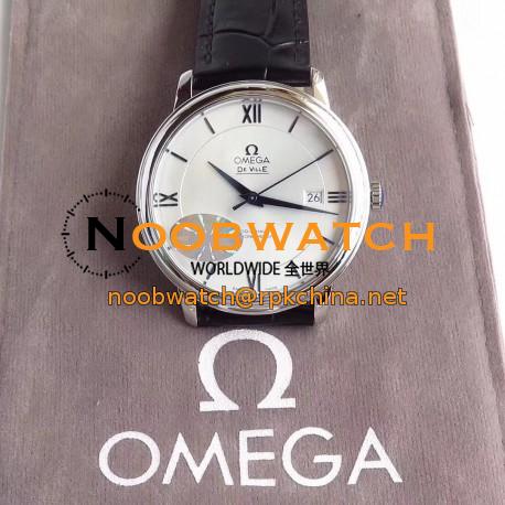 Replica Omega De Ville Prestige Co-Axial 39.5MM 424.53.40.20.04.001 MKS V4 Stainless Steel White Dial M9015