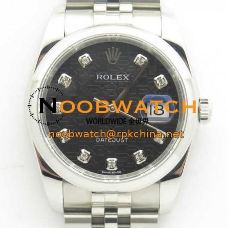 Replica Rolex Datejust 36MM 116234 DJ V2 Stainless Steel Black Anniversary Jubilee Dial Swiss 3135