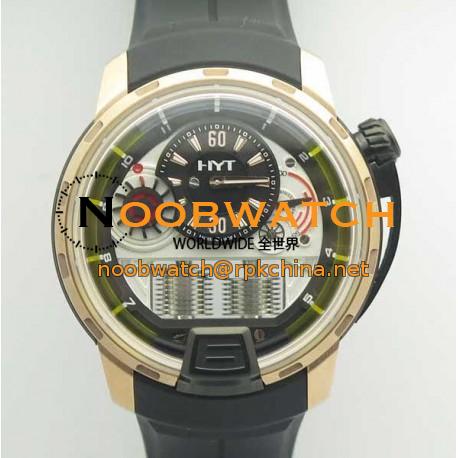 Replica HYT H1 Rose Gold 148-PG-22-GF-CR CY Rose Gold & PVD Black Dial M8215