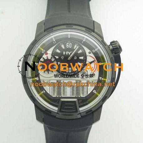 Replica HYT H1 Titanium Black DLC 148-DL-21-GF-RU CY PVD Black Dial M8215