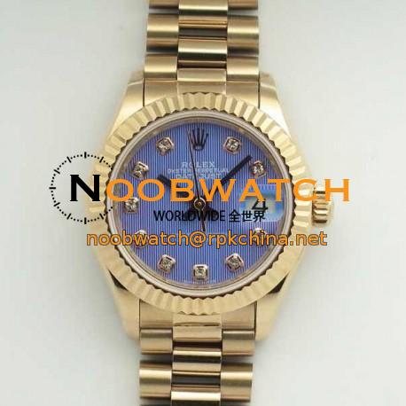 Replica Rolex Lady Datejust 28 279165 28MM BP Rose Gold Blue Dial Swiss 2671