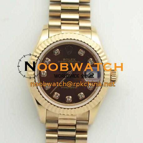 Replica Rolex Lady Datejust 28 279165 28MM BP Rose Gold Chocolate Dial Swiss 2671