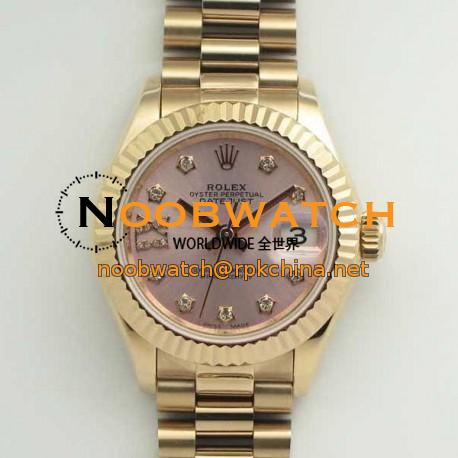 Replica Rolex Lady Datejust 28 279165 28MM BP Rose Gold Pink Mother Of Pearl Dial Swiss 2671