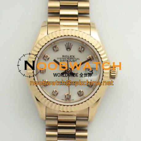 Replica Rolex Lady Datejust 28 279165 28MM BP Rose Gold Mother Of Pearl Dial Swiss 2671