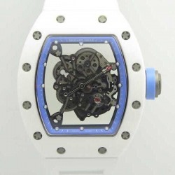 Replica Richard Mille RM055 KV V2 White Ceramic Blue Skeleton Dial M8215