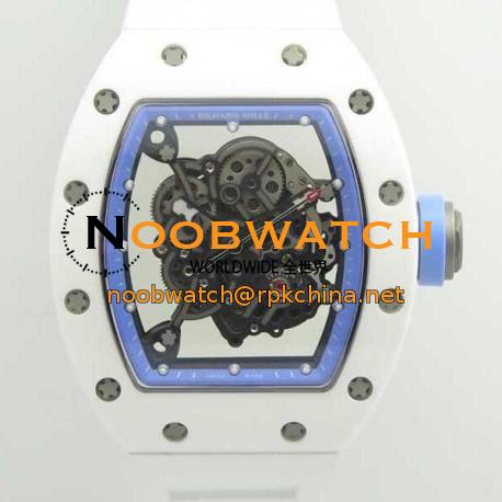 Replica Richard Mille RM055 KV V2 White Ceramic Blue Skeleton Dial M8215