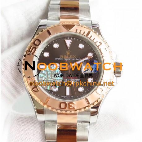 Replica Rolex Yacht-Master 40 116621 JF Stainless Steel & Rose Gold Chocolate Dial Swiss 3135