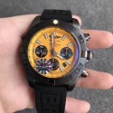 Replica Breitling Chronomat 44 Blacksteel MB0111C3/I531/262S/M20DSA.2 GF PVD Yellow Dial Swiss 7750