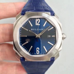 Replica Bvlgari Octo Solotempo 101964 JL Stainless Steel Blue Dial Swiss BVL193