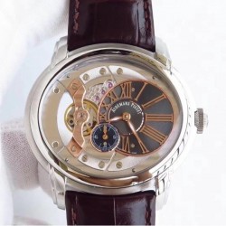 Replica Audemars Piguet Royal Millenary 4101 15350ST.OO.D002CR.01 V9 Stainless Steel Rose Gold Skeleton Dial Swiss 4101