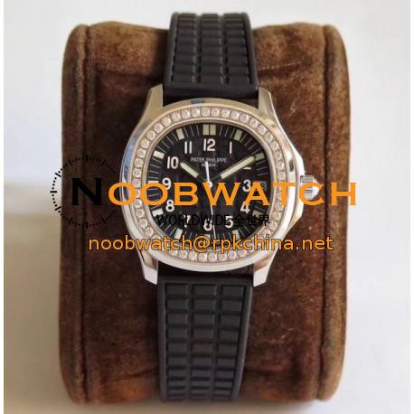 Replica Patek Philippe Aquanaut Luce Ladies 5067A-001 N Stainless Steel & Diamonds Black Dial Swiss 324SC