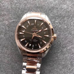 Replica Omega Seamaster Aqua Terra 150M GMT 43MM 231.20.43.22.06.003 VS Stainless Steel & Rose Gold Brown Dial Swiss 8605