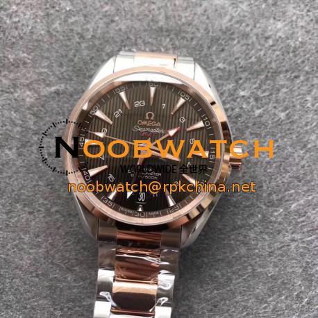 Replica Omega Seamaster Aqua Terra 150M GMT 43MM 231.20.43.22.06.003 VS Stainless Steel & Rose Gold Brown Dial Swiss 8605