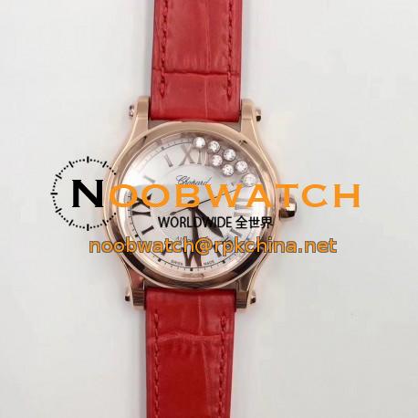 Replica Chopard Happy Sport 36MM Automatic 274808-5001 N Rose Gold Silver & Diamond Dial Swiss 2892