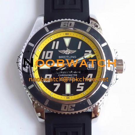 Replica Breitling Superocean 42 Abyss Yellow A1736402/BA32 ZF Stainless Steel Black & Yellow Dial Swiss 2824-2