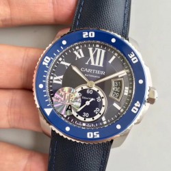 Replica Calibre De Cartier Diver WSCA0010 42MM JF Stainless Steel Blue Dial A23J