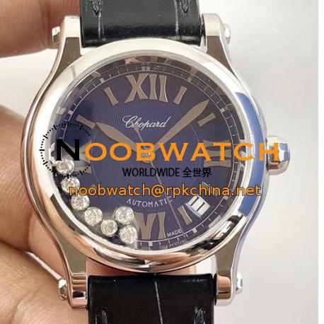 Replica Chopard Happy Sport 36MM Automatic 278559-3008 N Stainless Steel Blue & Diamond Dial Swiss 2892