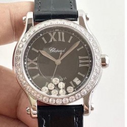 Replica Chopard Happy Sport 36MM Automatic 278475-3048 N Stainless Steel & Diamond Black & Diamond Dial Swiss 2892