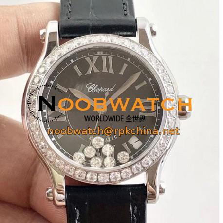 Replica Chopard Happy Sport 36MM Automatic 278475-3048 N Stainless Steel & Diamond Black & Diamond Dial Swiss 2892