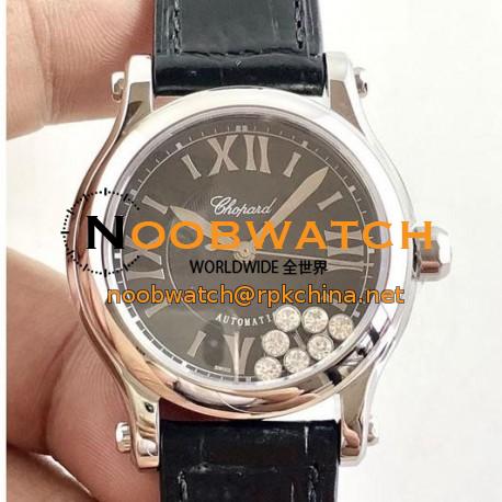 Replica Chopard Happy Sport 36MM Automatic 278475-3014 N Stainless Steel Black & Diamond Dial Swiss 2892