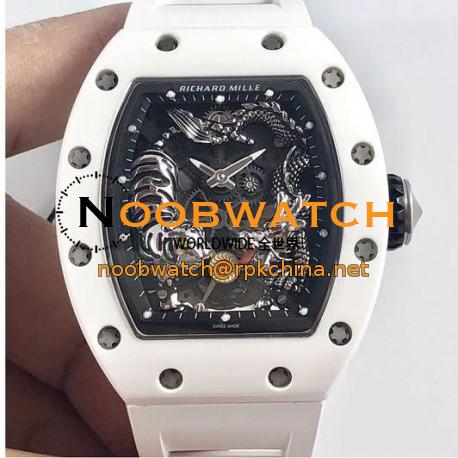 Replica Richard Mille RM051-01 Tiger & Dragon KV White Ceramic Skeleton Dial M8215