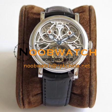 Replica Franck Muller Giga Tourbillon 7048 T G SQT BR TW Stainless Steel Silver Skeleton Dial Swiss Tourbillon