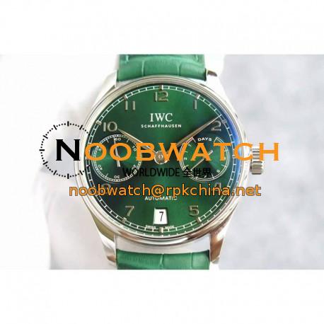 Replica IWC Portuguese IW5007 YL V4 Stainless Steel Green Dial Swiss 52010