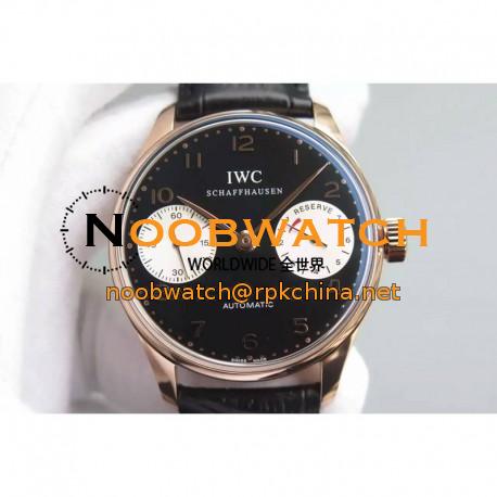 Replica IWC Portuguese IW5001 YL V3 Rose Gold Black & White Dial Swiss 52010