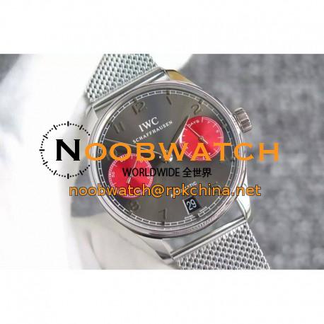 Replica IWC Portuguese IW5007 YL V3 Stainless Steel Grey & Red Dial Swiss 52010