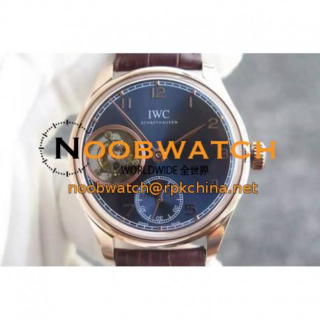 Replica IWC Portuguese Tourbillon IW5463 YL Rose Gold Blue Dial Swiss 63783