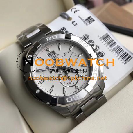 Replica Tag Heuer Aquaracer Chronograph 300M CAY1111.BA0927 N Stainless Steel White Dial Swiss Ronda Quartz 5040B