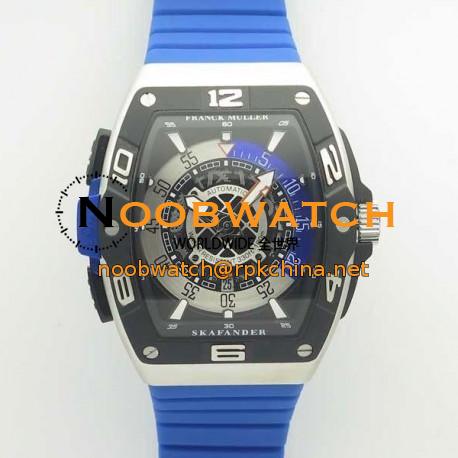 Replica Franck Muller Skafander SKF 46 DV SC DT N Stainless Steel Blue Skeleton Dial M8215