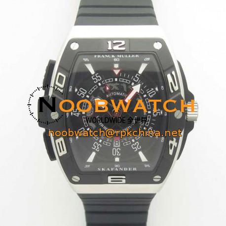 Replica Franck Muller Skafander SKF 46 DV SC DT N Stainless Steel Black Skeleton Dial M8215