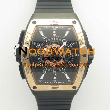 Replica Franck Muller Skafander SKF 46 DV SC DT N Ceramic & Rose Gold Black Skeleton Dial M8215