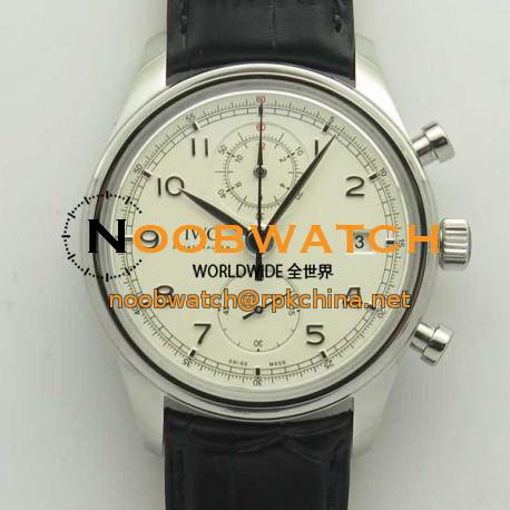 Replica IWC Portugieser Chronograph Classic IW390403 ZF Stainless Steel White Dial Swiss 7750