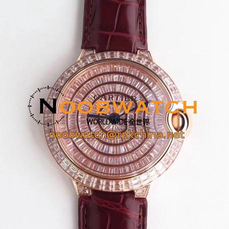 Replica Ballon Bleu De Cartier T Diamond N Rose Gold Diamond Dial M9015