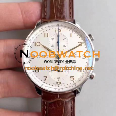 Replica IWC Portugieser Chronograph IW371445 ZF V2 Stainless Steel Silver Dial Swiss 7750