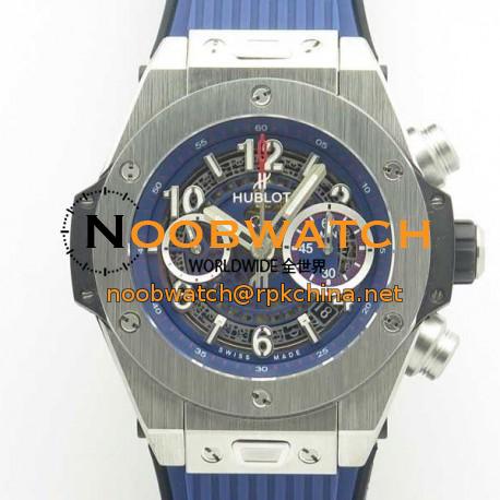 Replica Hublot Big Bang Unico Magic Sapphire 411.JX.1170.RX 3A Stainless Steel Blue Skeleton Dial Swiss HUB1242