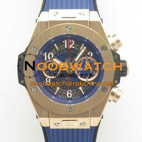 Replica Hublot Big Bang Unico Full Magic Gold 411.MX.1138.RX 3A Rose Gold Blue Skeleton Dial Swiss HUB1242