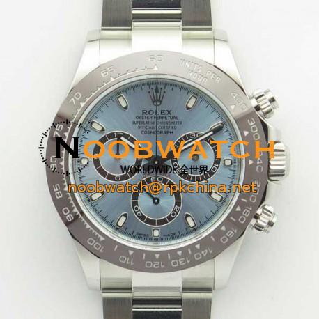 Replica Rolex Daytona Cosmograph 116506 AR V2 Stainless Steel 904L Ice Blue Dial Swiss 4130 Run 6@SEC