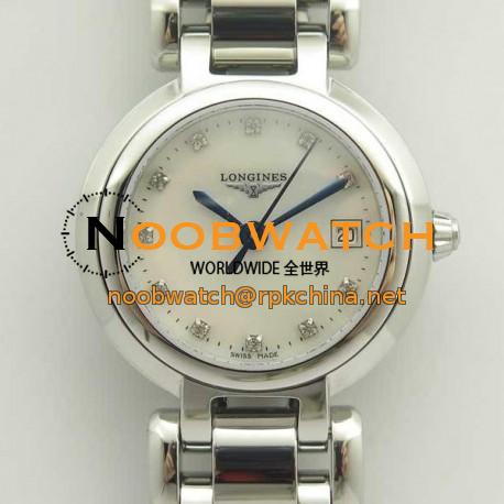 Replica Longines Primaluna Elegant Ladies L8.110.4.87.6 GS  Stainless Steel Mother Of Pearl Dial Swiss Cal L250