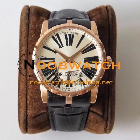 Replica Roger Dubuis Excalibur 42MM Automatic RDDBEX0538 RD Rose Gold Silver Dial Swiss RD830