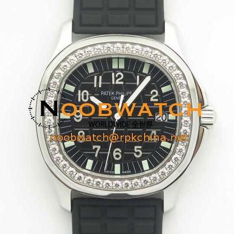 Replica Patek Philippe Aquanaut Luce Ladies 5067A-001 JJ Stainless Steel & Diamonds Black Dial Swiss E23-250SC