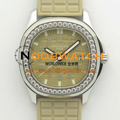 Replica Patek Philippe Aquanaut Luce Ladies 5067A  JJ Stainless Steel & Diamonds Beige Dial Swiss E23-250SC