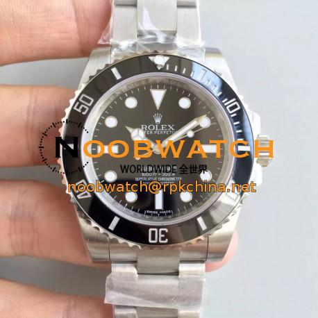 Replica Rolex Submariner 114060 N V8S Stainless Steel Black Dial Swiss 2836-2