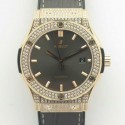 Replica Hublot Classic Fusion King Gold Pave 42MM 511.OX.1181.LR.1704 F16 Rose Gold & Diamonds Grey Dial Swiss 2892