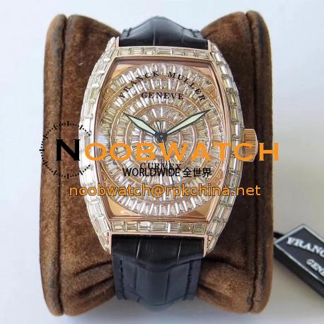 Replica Franck Muller Casablanca 8880 C DT ABF Rose Gold & Diamonds Diamond Dial Swiss 2824-2