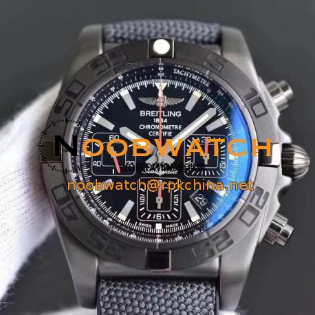 Replica Breitling Chronomat 44 Blacksteel MB0111C3/BE35 GF PVD Black Dial Swiss 7750